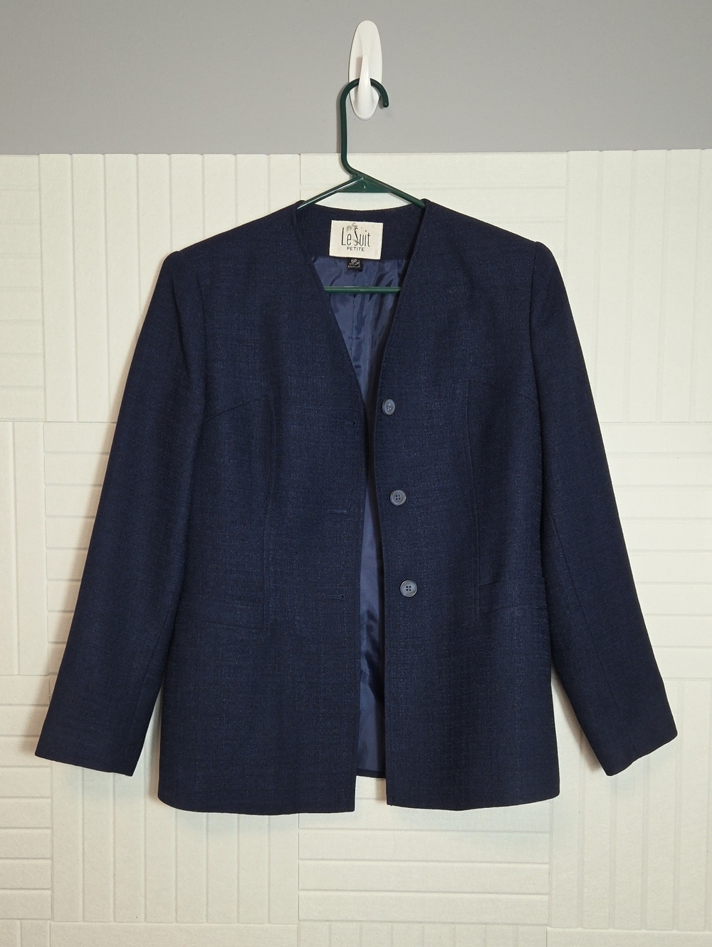 Le Suit Vintage 90s/Y2K Navy Blue Woman's Blazer Size 6P